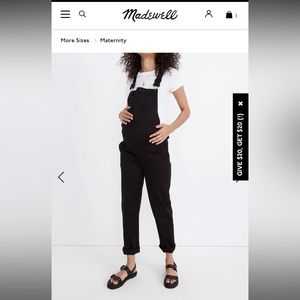 Madewell maternity straight leg overalls
